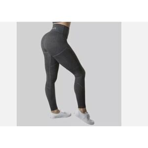 Alphalete Revival Leggings High Rise Charcoal Gray Grey Contour Gym Size Small